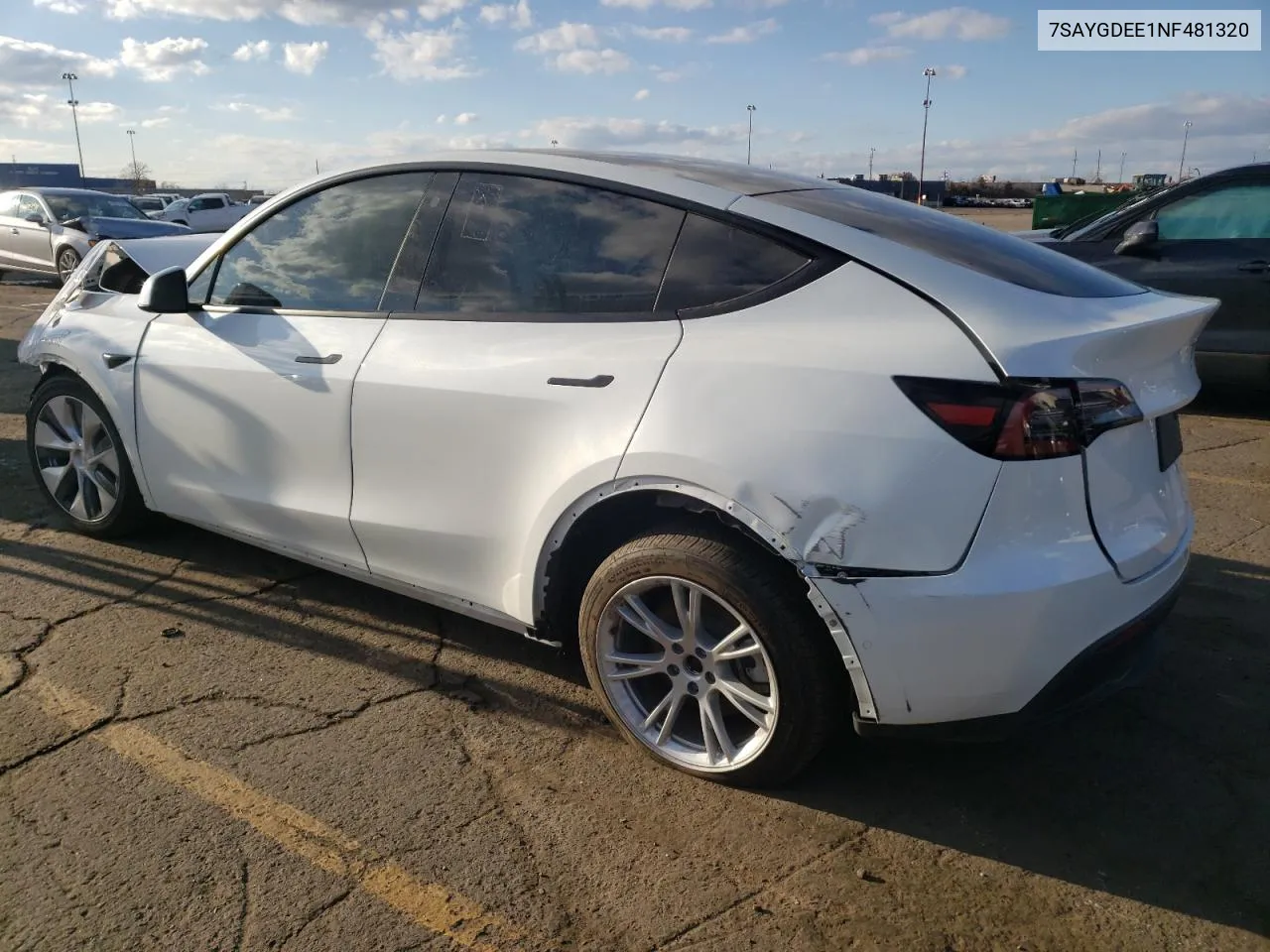 2022 Tesla Model Y VIN: 7SAYGDEE1NF481320 Lot: 79556754