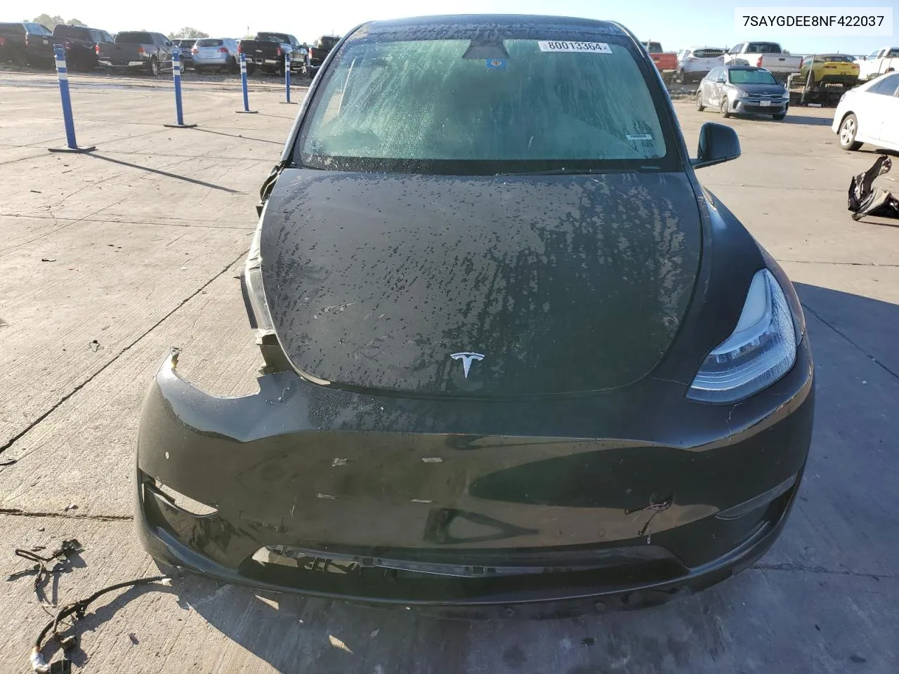 2022 Tesla Model Y VIN: 7SAYGDEE8NF422037 Lot: 80013364