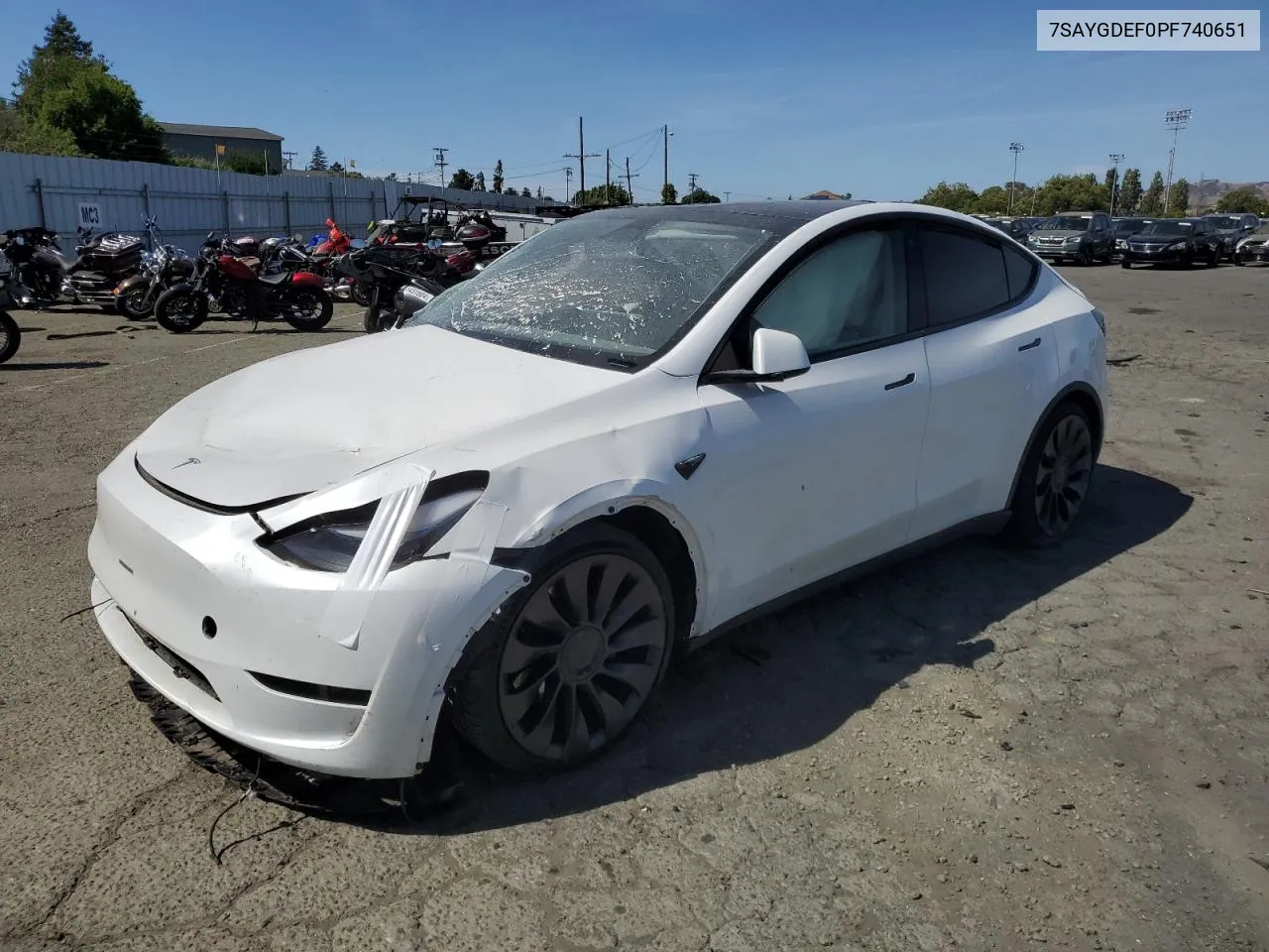 2023 Tesla Model Y VIN: 7SAYGDEF0PF740651 Lot: 56433944