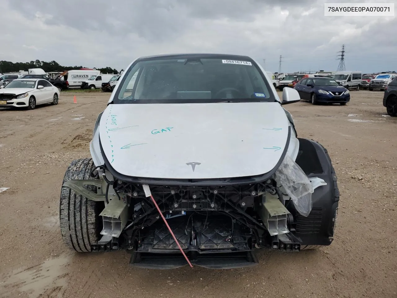 2023 Tesla Model Y VIN: 7SAYGDEE0PA070071 Lot: 59416714