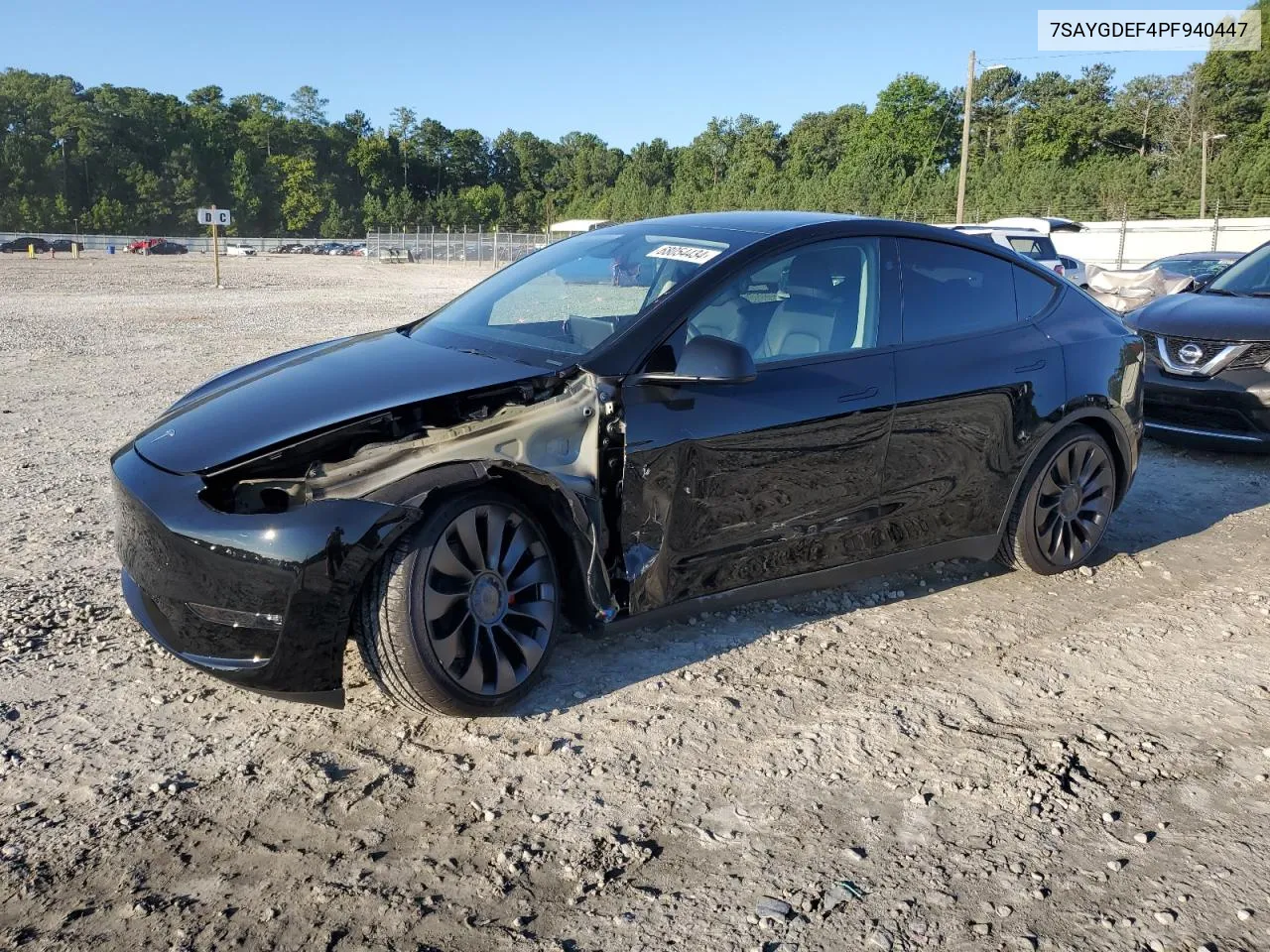 2023 Tesla Model Y VIN: 7SAYGDEF4PF940447 Lot: 68054434