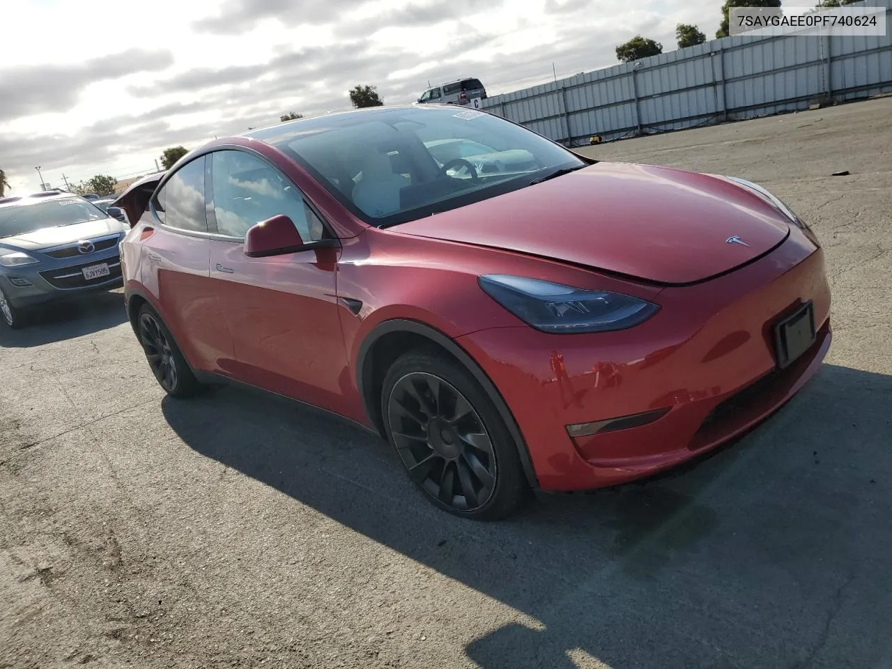 2023 Tesla Model Y VIN: 7SAYGAEE0PF740624 Lot: 68513784