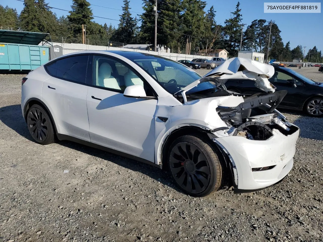 2023 Tesla Model Y VIN: 7SAYGDEF4PF881819 Lot: 69432324