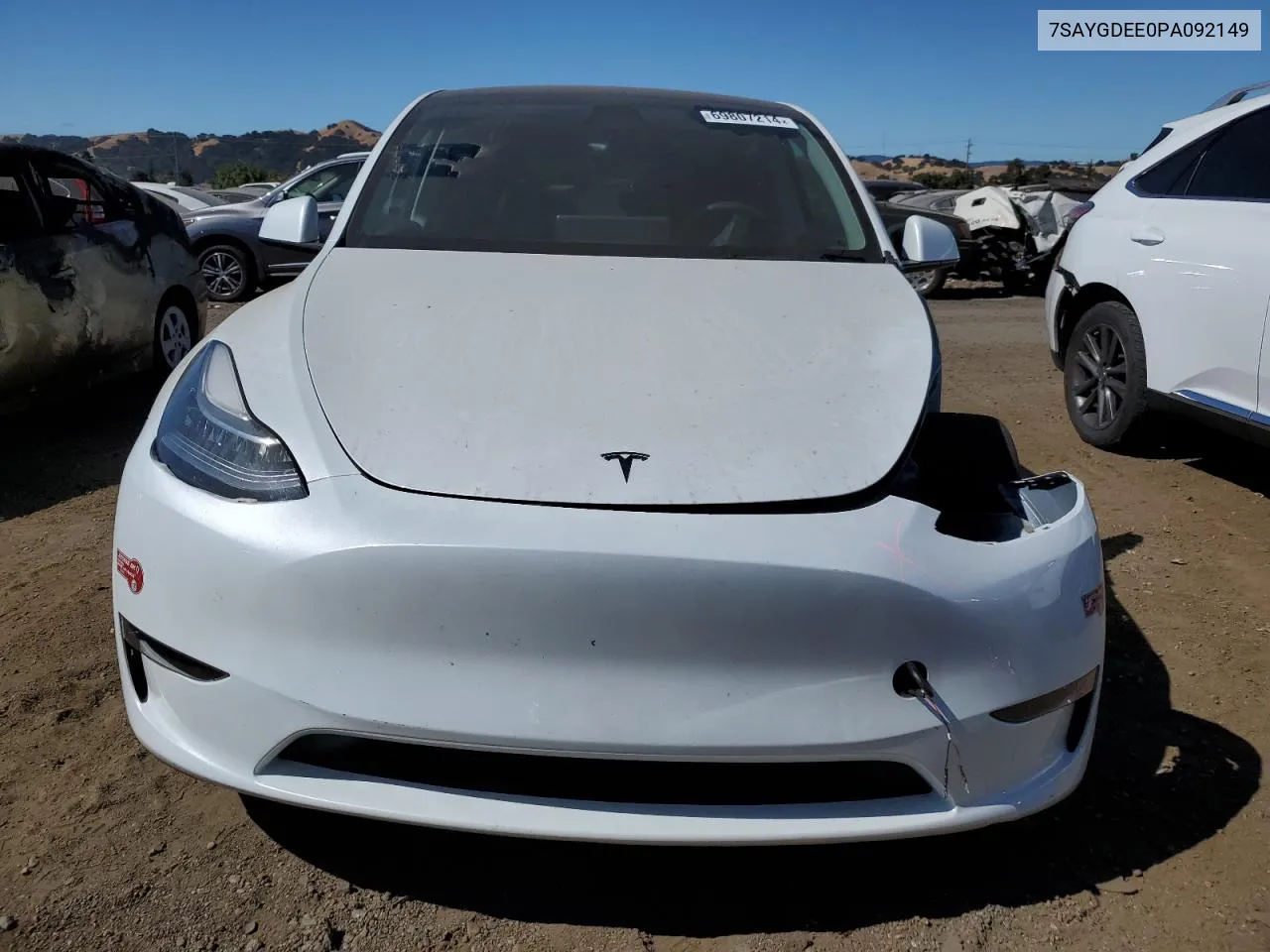 2023 Tesla Model Y VIN: 7SAYGDEE0PA092149 Lot: 69807214