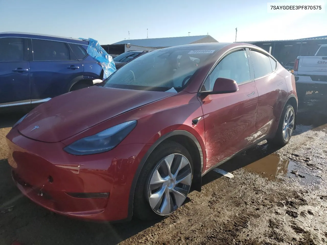 2023 Tesla Model Y VIN: 7SAYGDEE3PF870575 Lot: 70599064