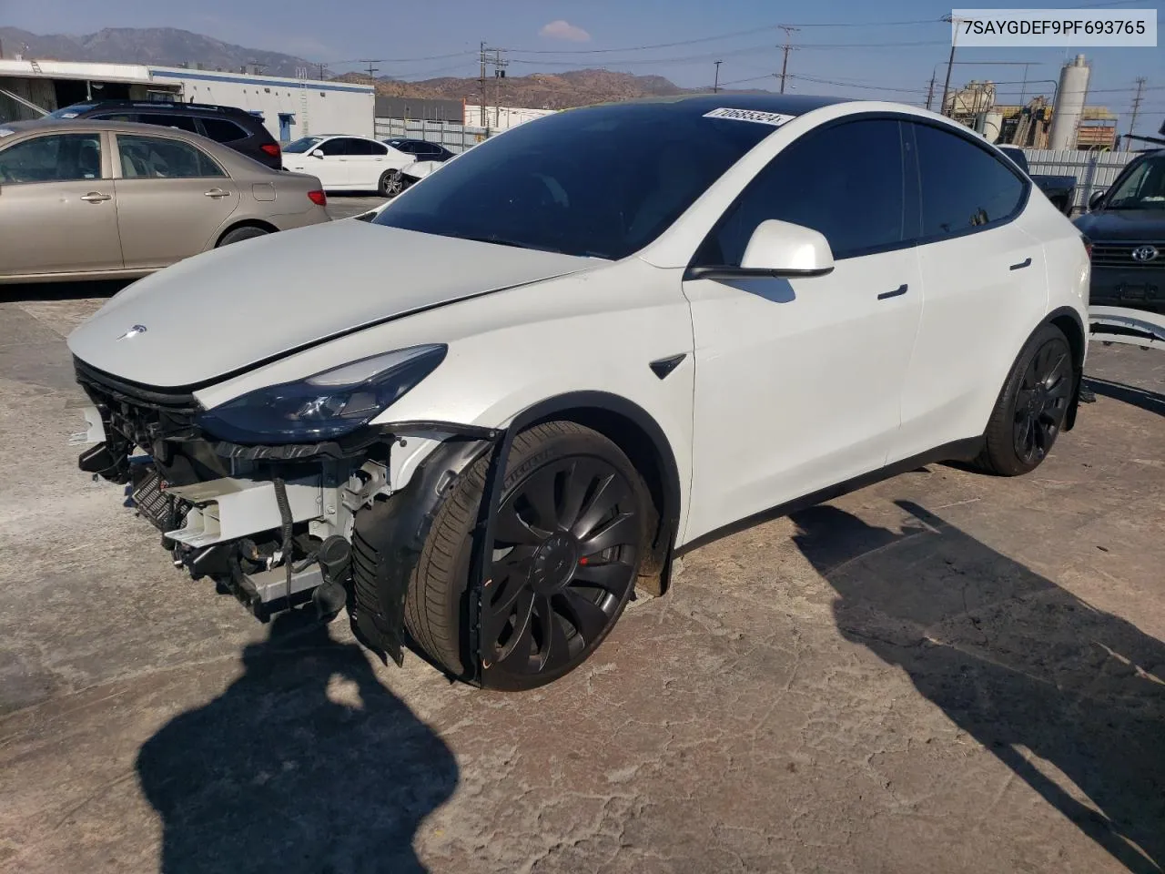 2023 Tesla Model Y VIN: 7SAYGDEF9PF693765 Lot: 70685324