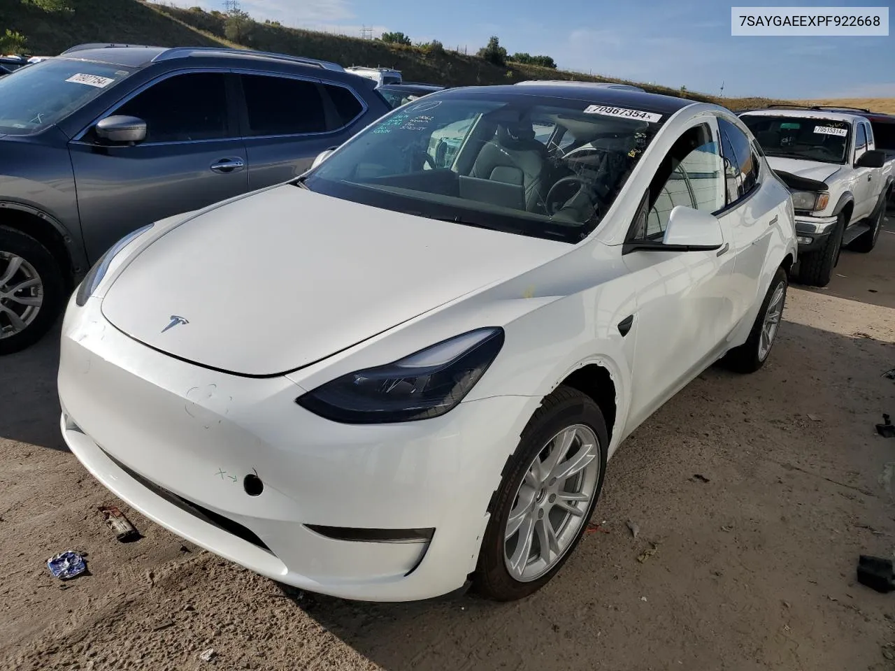 2023 Tesla Model Y VIN: 7SAYGAEEXPF922668 Lot: 70867354