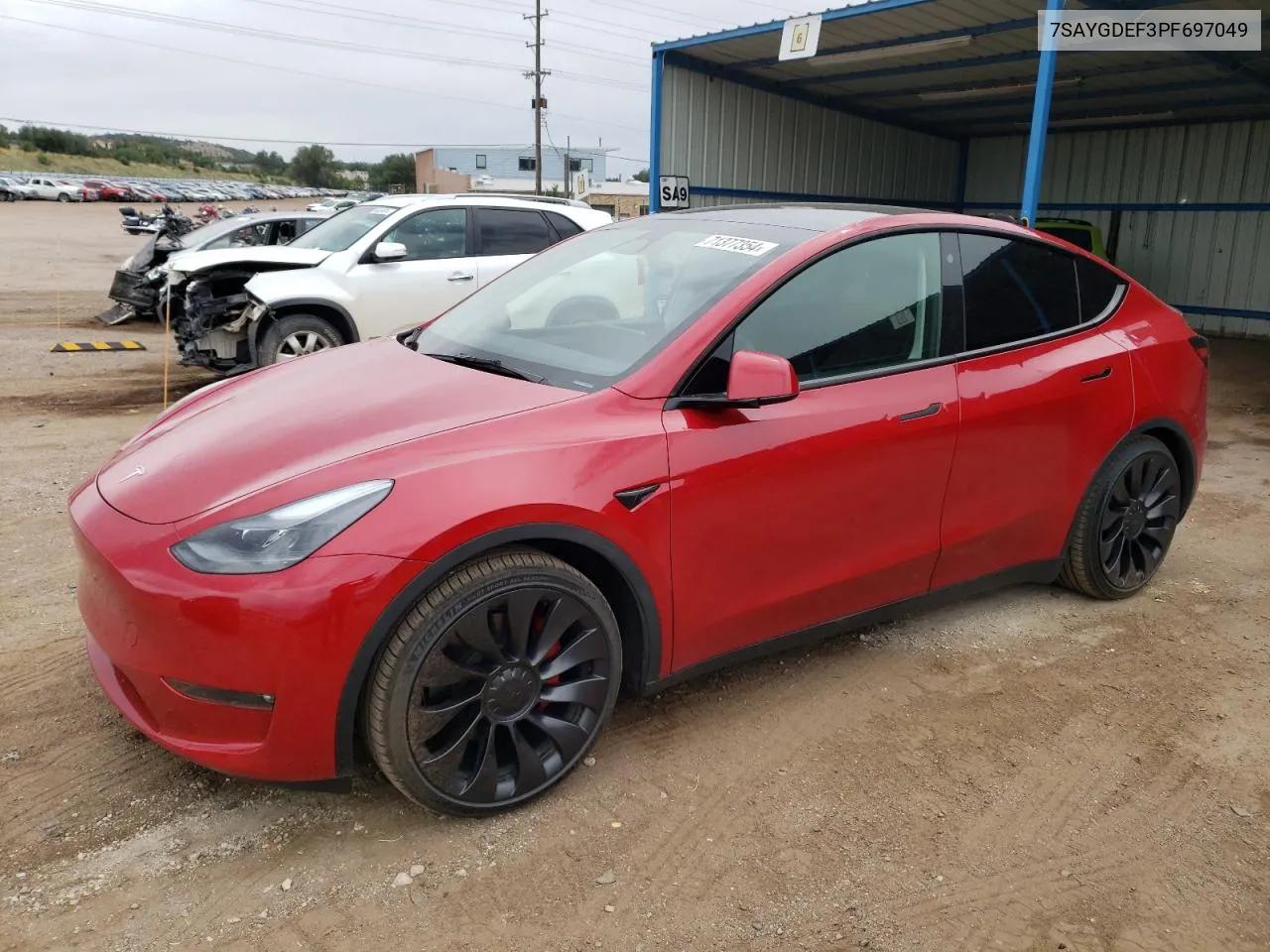 2023 Tesla Model Y VIN: 7SAYGDEF3PF697049 Lot: 71377354