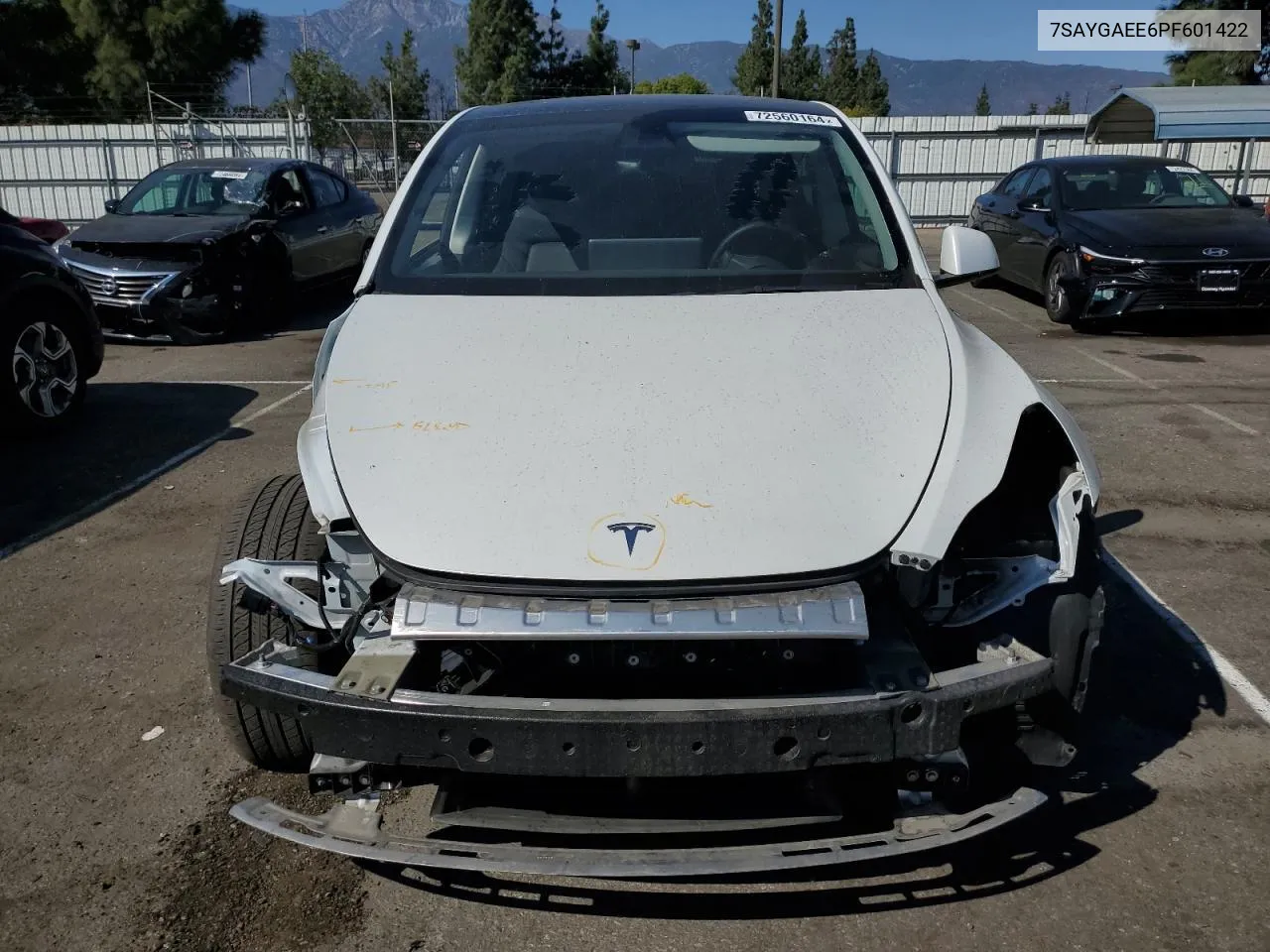 2023 Tesla Model Y VIN: 7SAYGAEE6PF601422 Lot: 72560164