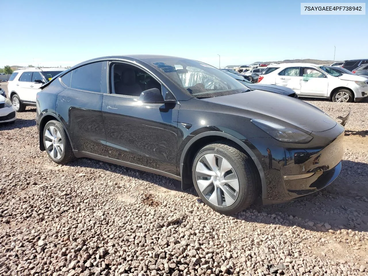 2023 Tesla Model Y VIN: 7SAYGAEE4PF738942 Lot: 77495344