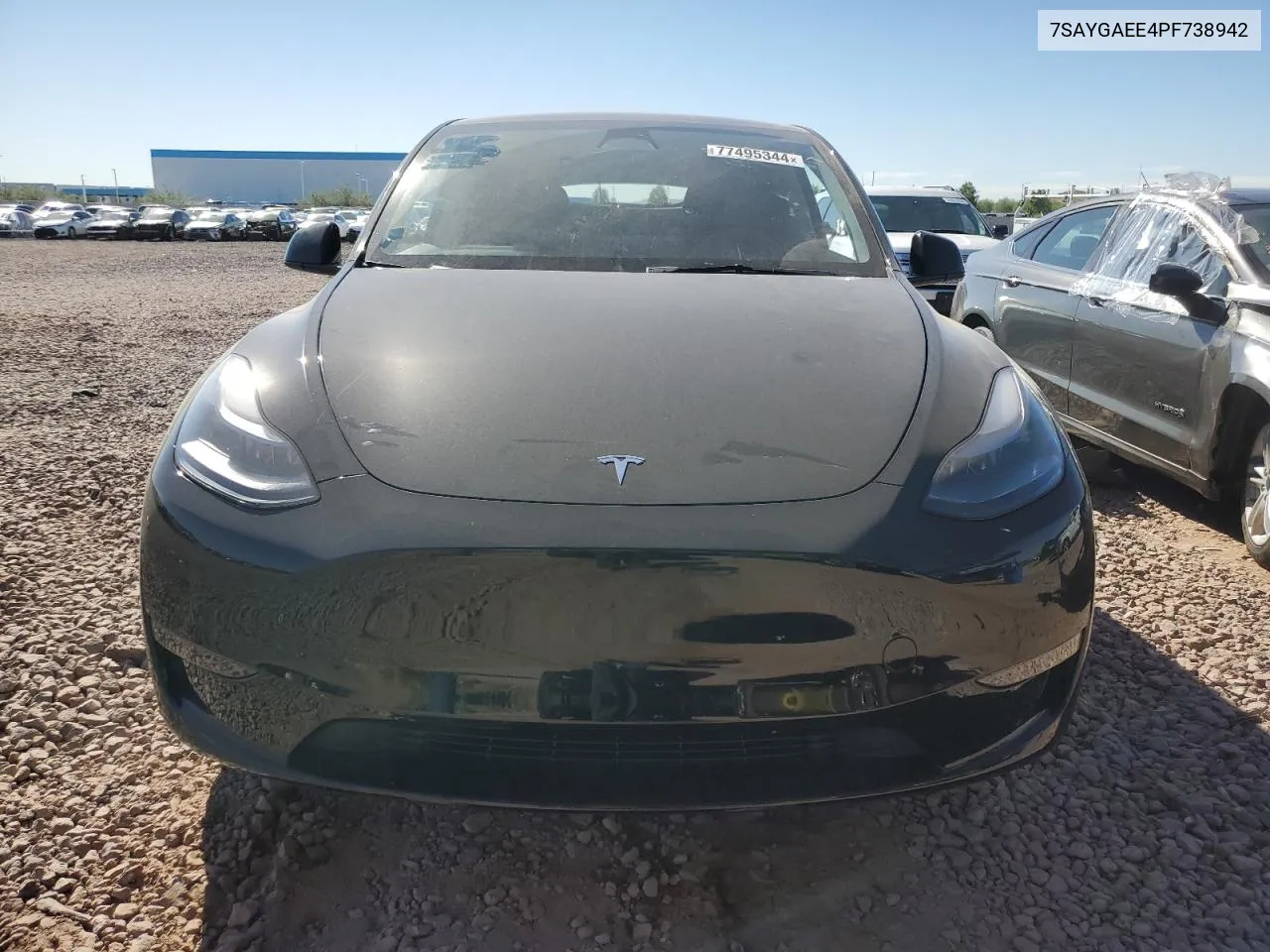 2023 Tesla Model Y VIN: 7SAYGAEE4PF738942 Lot: 77495344