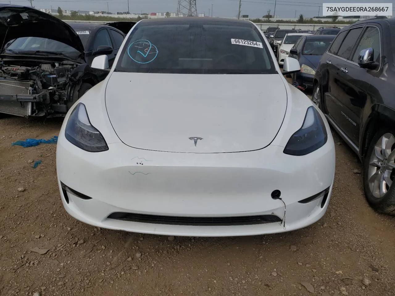 2024 Tesla Model Y VIN: 7SAYGDEE0RA268667 Lot: 66123264