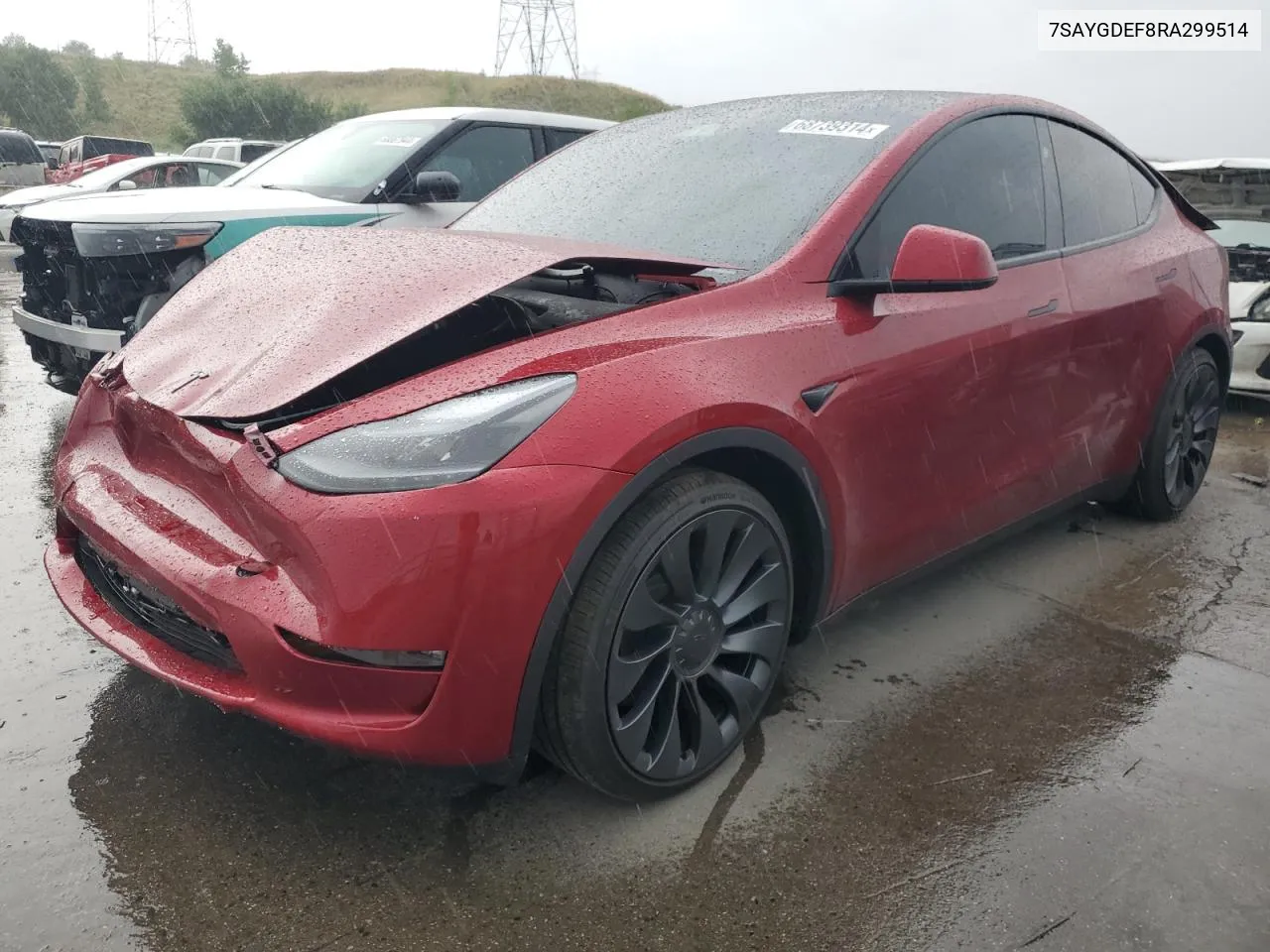 2024 Tesla Model Y VIN: 7SAYGDEF8RA299514 Lot: 68739314