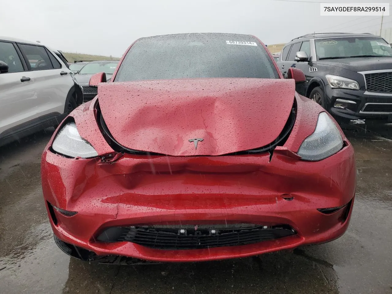 2024 Tesla Model Y VIN: 7SAYGDEF8RA299514 Lot: 68739314