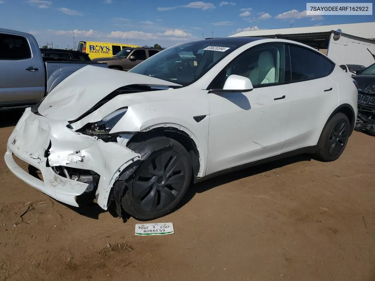 2024 Tesla Model Y VIN: 7SAYGDEE4RF162922 Lot: 69626594