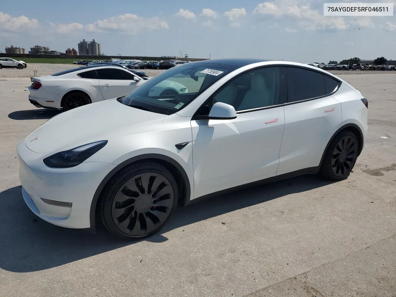 2024 Tesla Model Y VIN: 7SAYGDEF5RF046511 Lot: 71755904