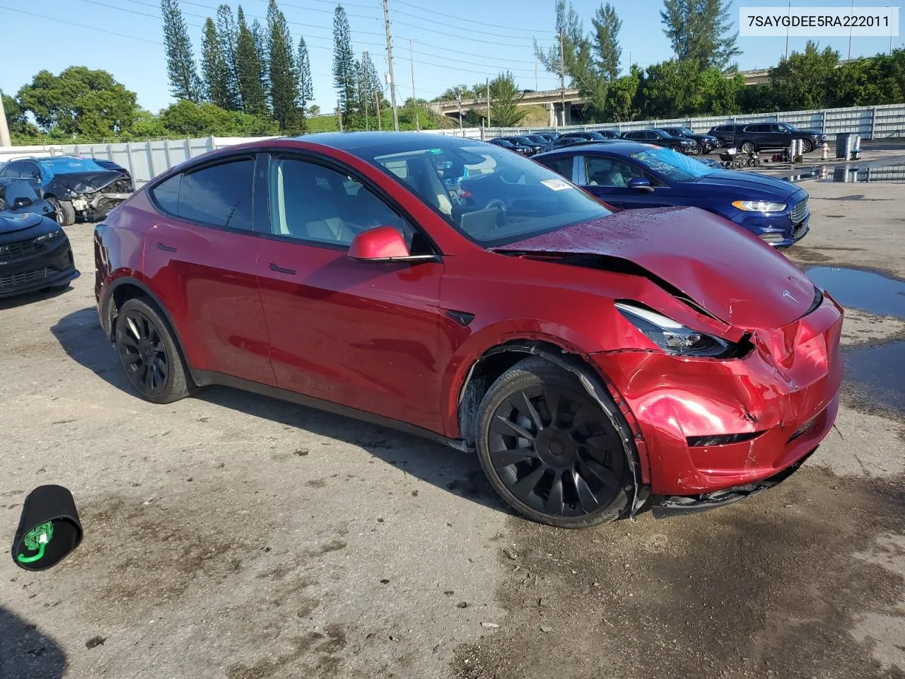 2024 Tesla Model Y VIN: 7SAYGDEE5RA222011 Lot: 72094824