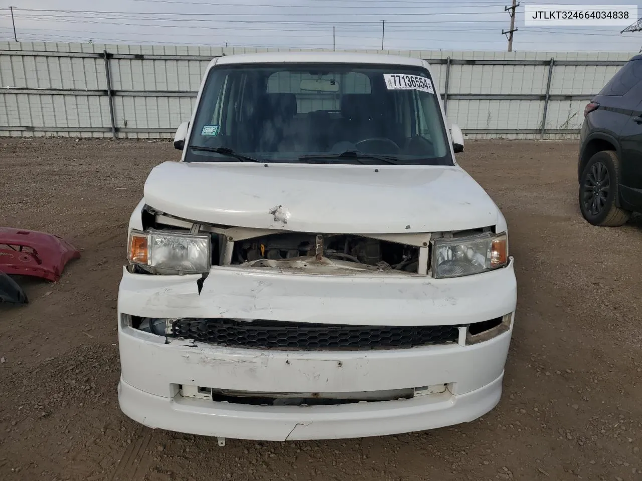 2006 Toyota Scion Xb VIN: JTLKT324664034838 Lot: 77136554