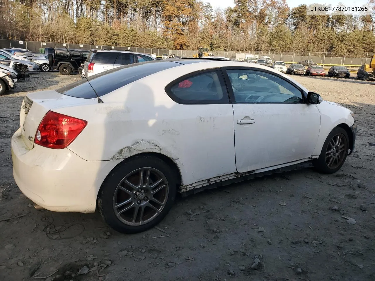 2007 Toyota Scion Tc VIN: JTKDE177870181265 Lot: 80370014