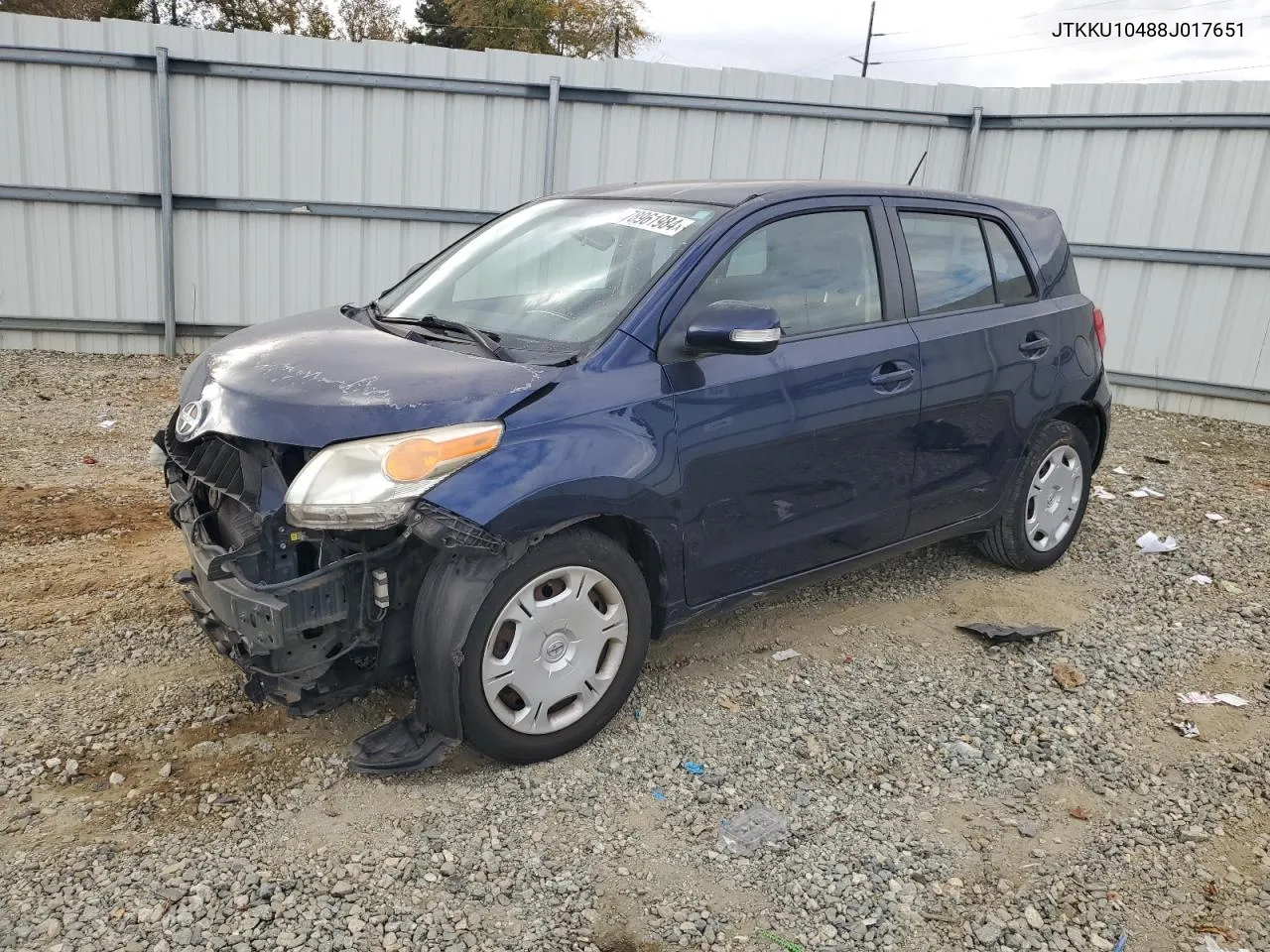 2008 Toyota Scion Xd VIN: JTKKU10488J017651 Lot: 78961984