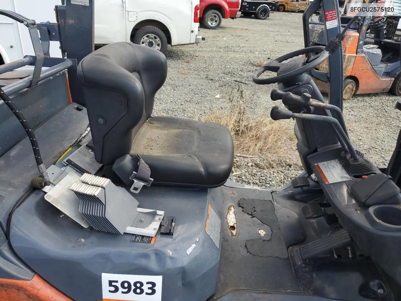 2016 Toyota Forklift VIN: 8FGCU2575120 Lot: 72287794