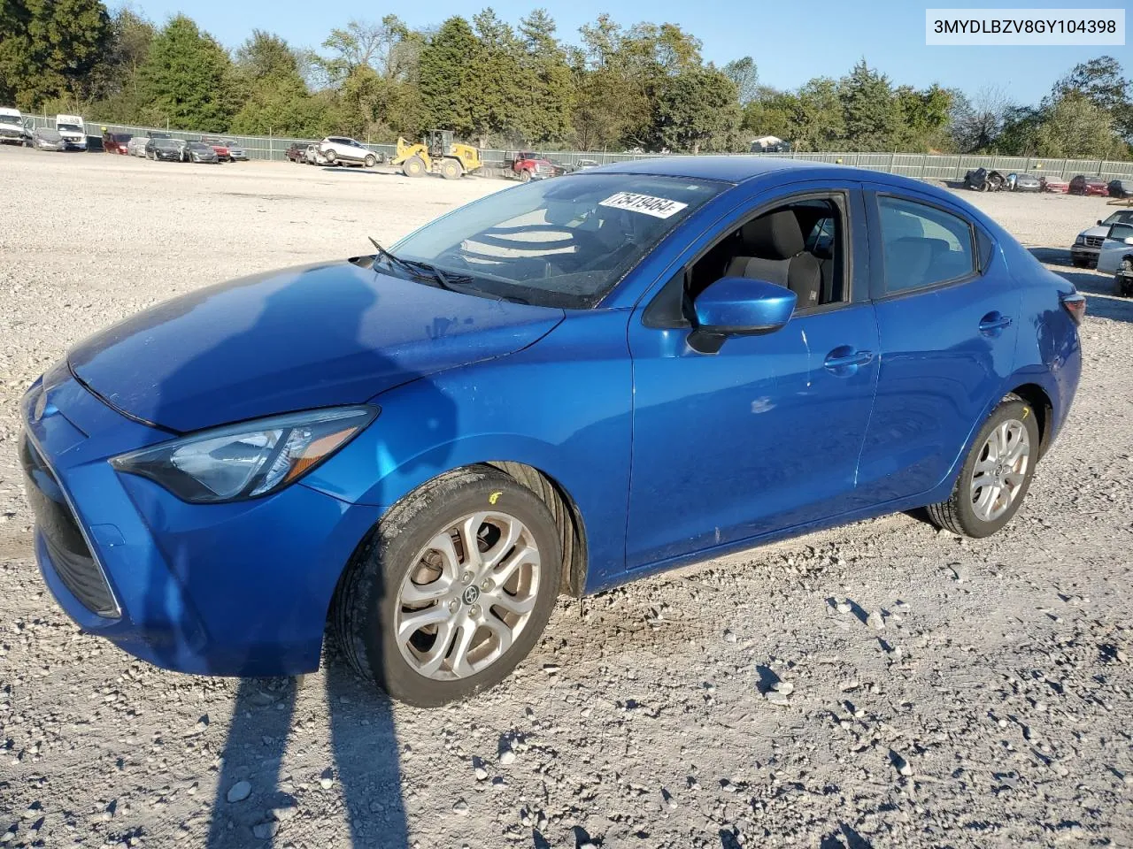 2016 Toyota Scion Ia VIN: 3MYDLBZV8GY104398 Lot: 75419464