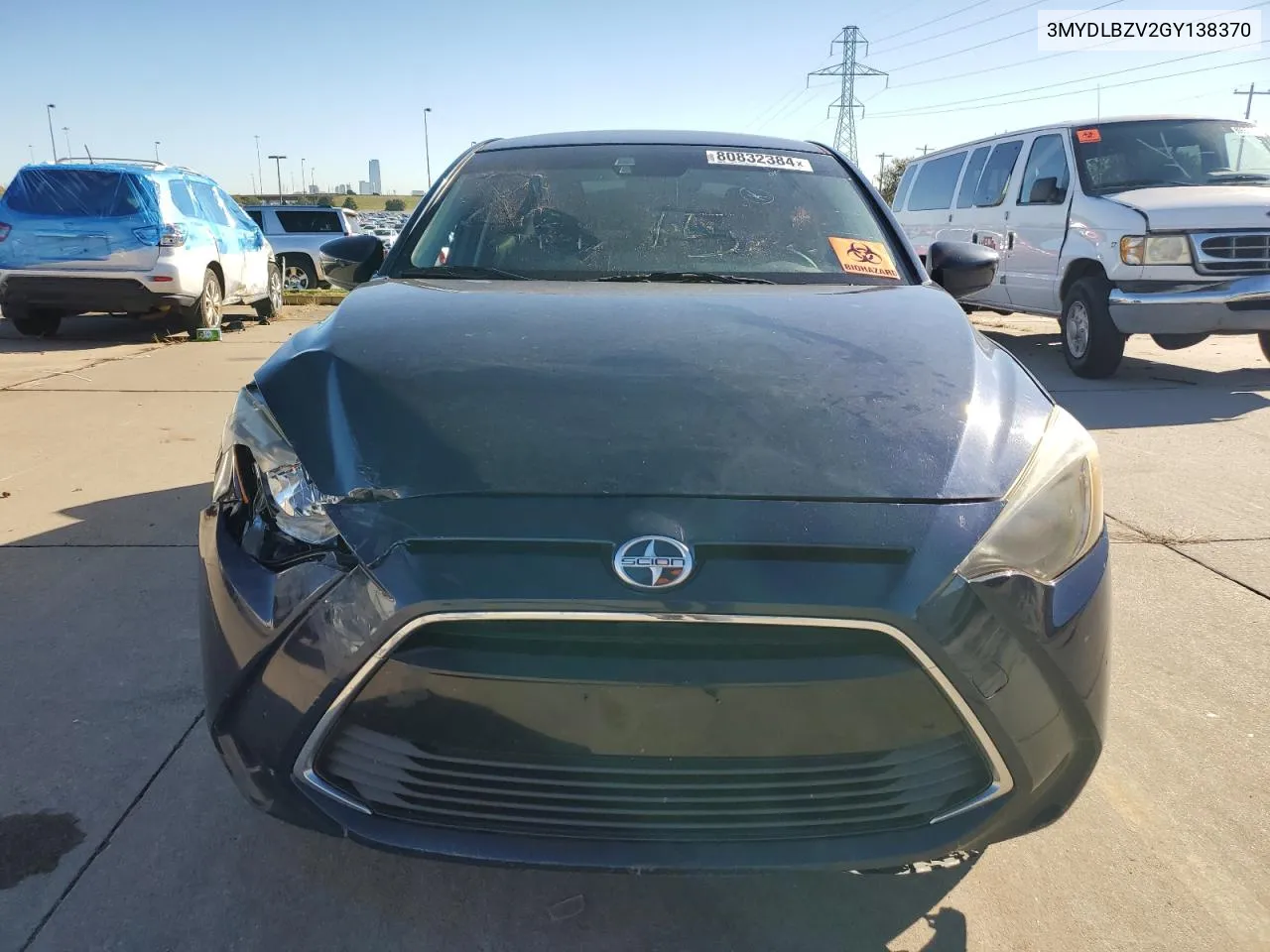 2016 Toyota Scion Ia VIN: 3MYDLBZV2GY138370 Lot: 80832384