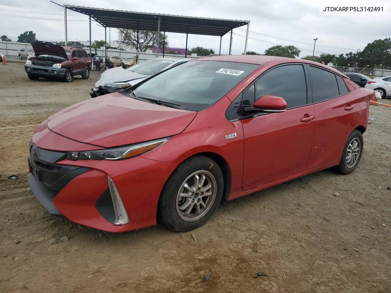 2020 Toyota Prius Prime Le VIN: JTDKARFP5L3142491 Lot: 72421034