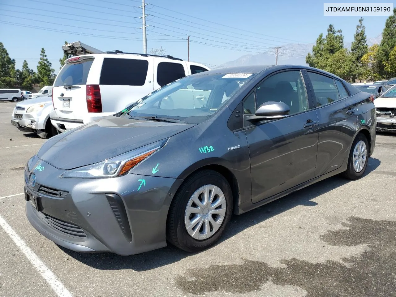 2022 Toyota Prius Night Shade VIN: JTDKAMFU5N3159190 Lot: 73358224