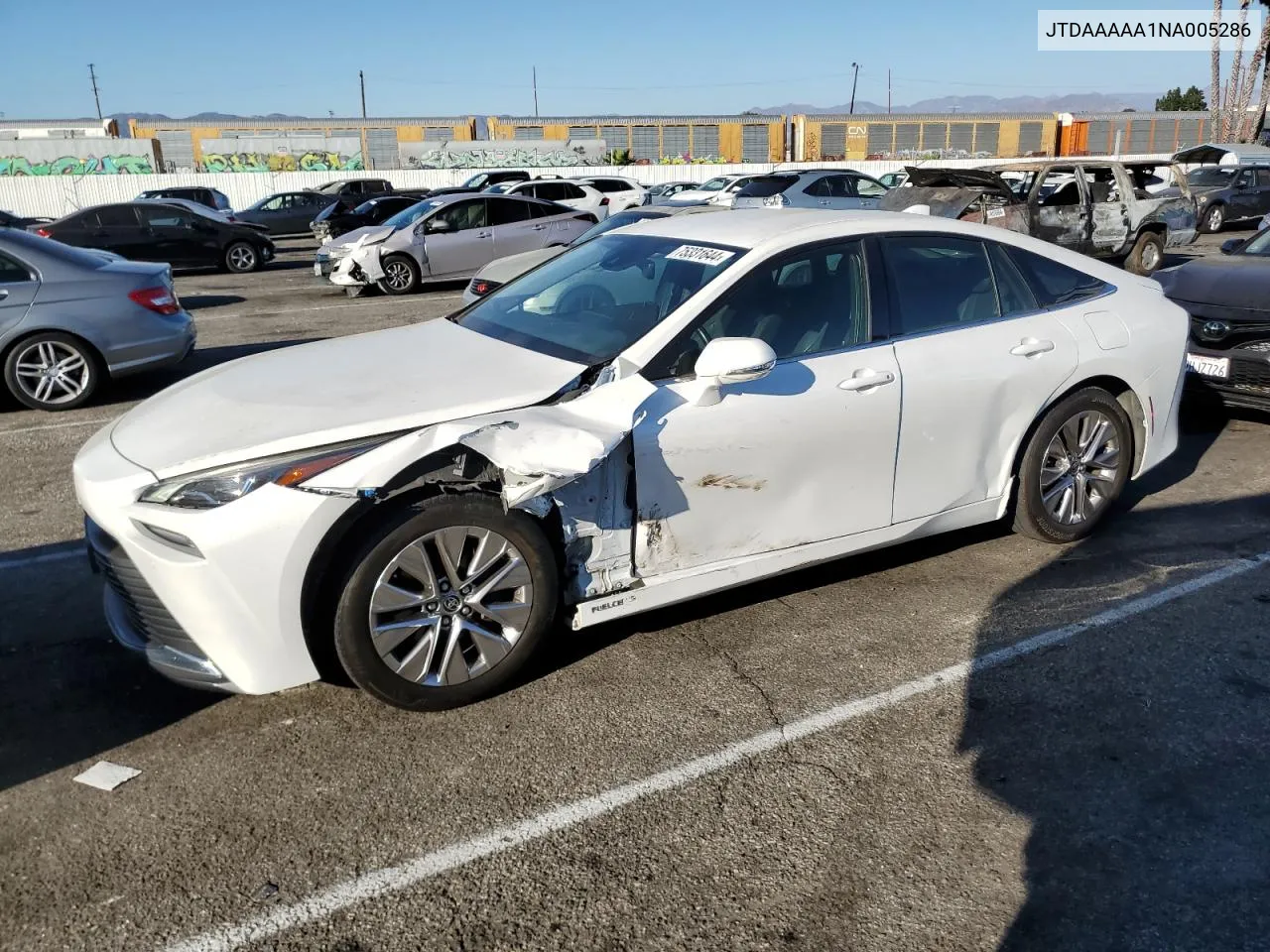 2022 Toyota Mirai Le VIN: JTDAAAAA1NA005286 Lot: 75331644