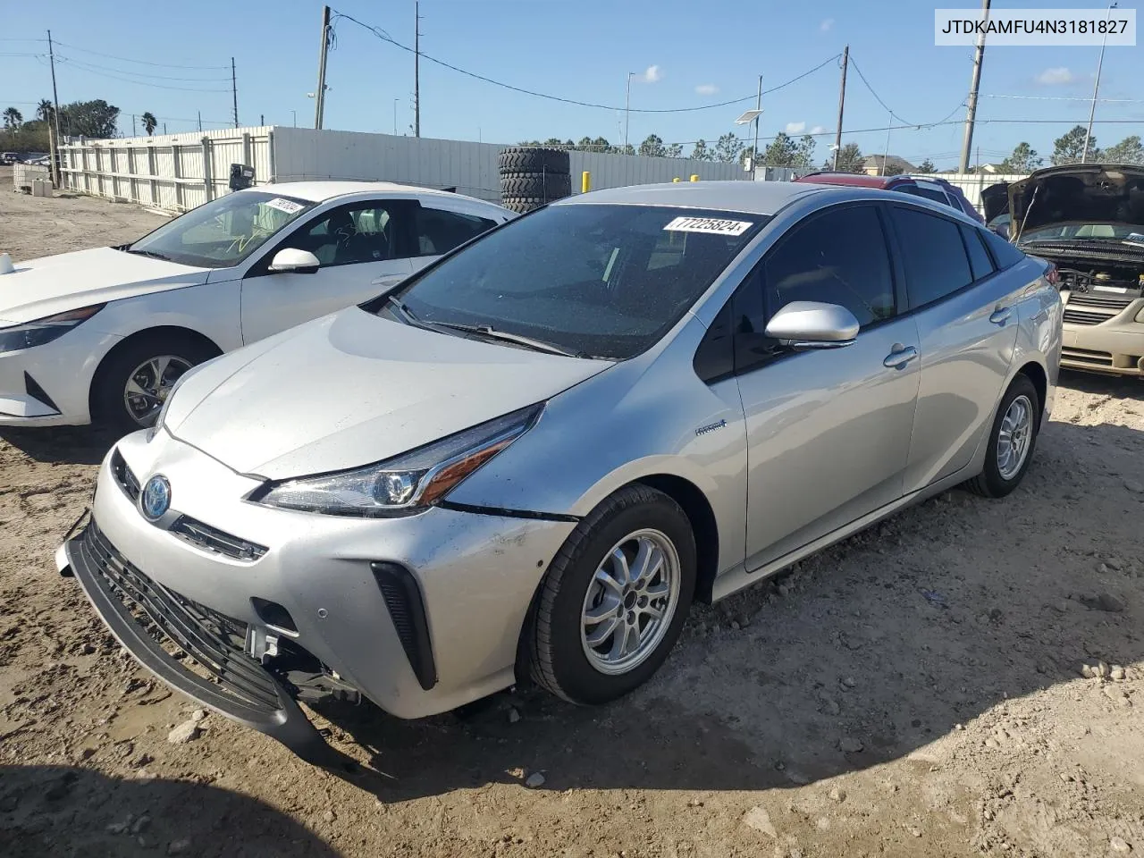 2022 Toyota Prius Night Shade VIN: JTDKAMFU4N3181827 Lot: 77225824