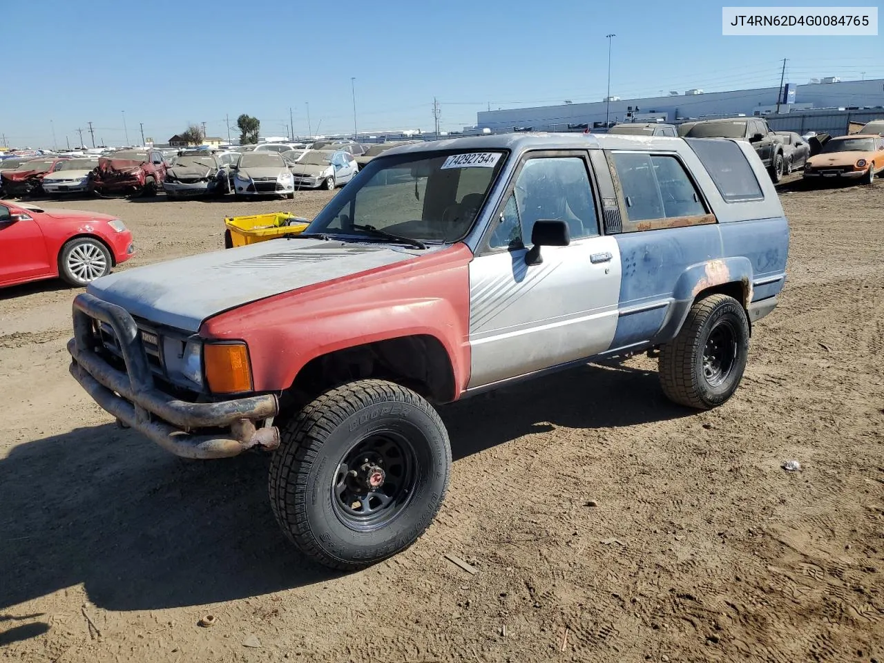 1986 Toyota 4Runner Rn60 VIN: JT4RN62D4G0084765 Lot: 74292754