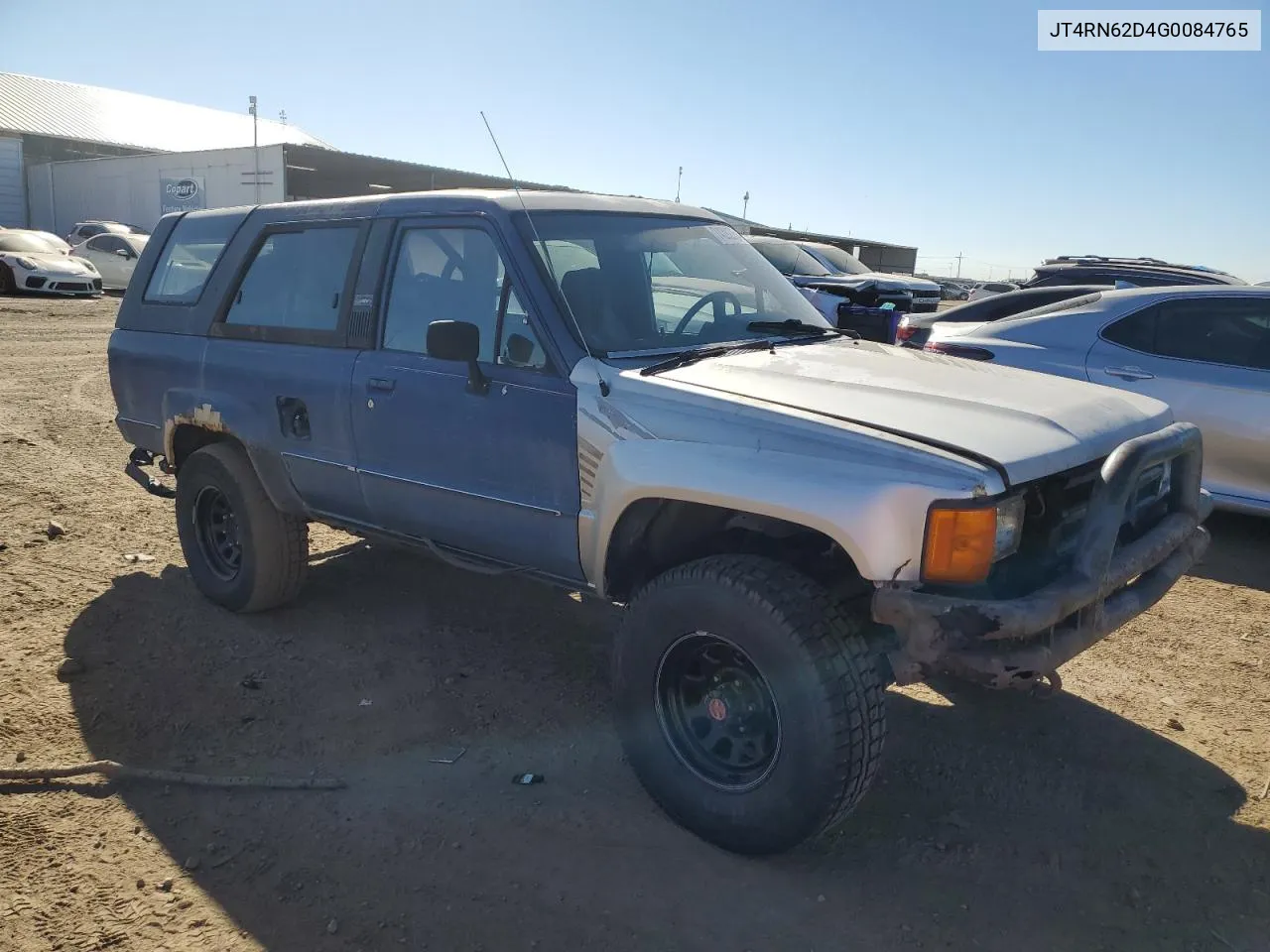 1986 Toyota 4Runner Rn60 VIN: JT4RN62D4G0084765 Lot: 74292754