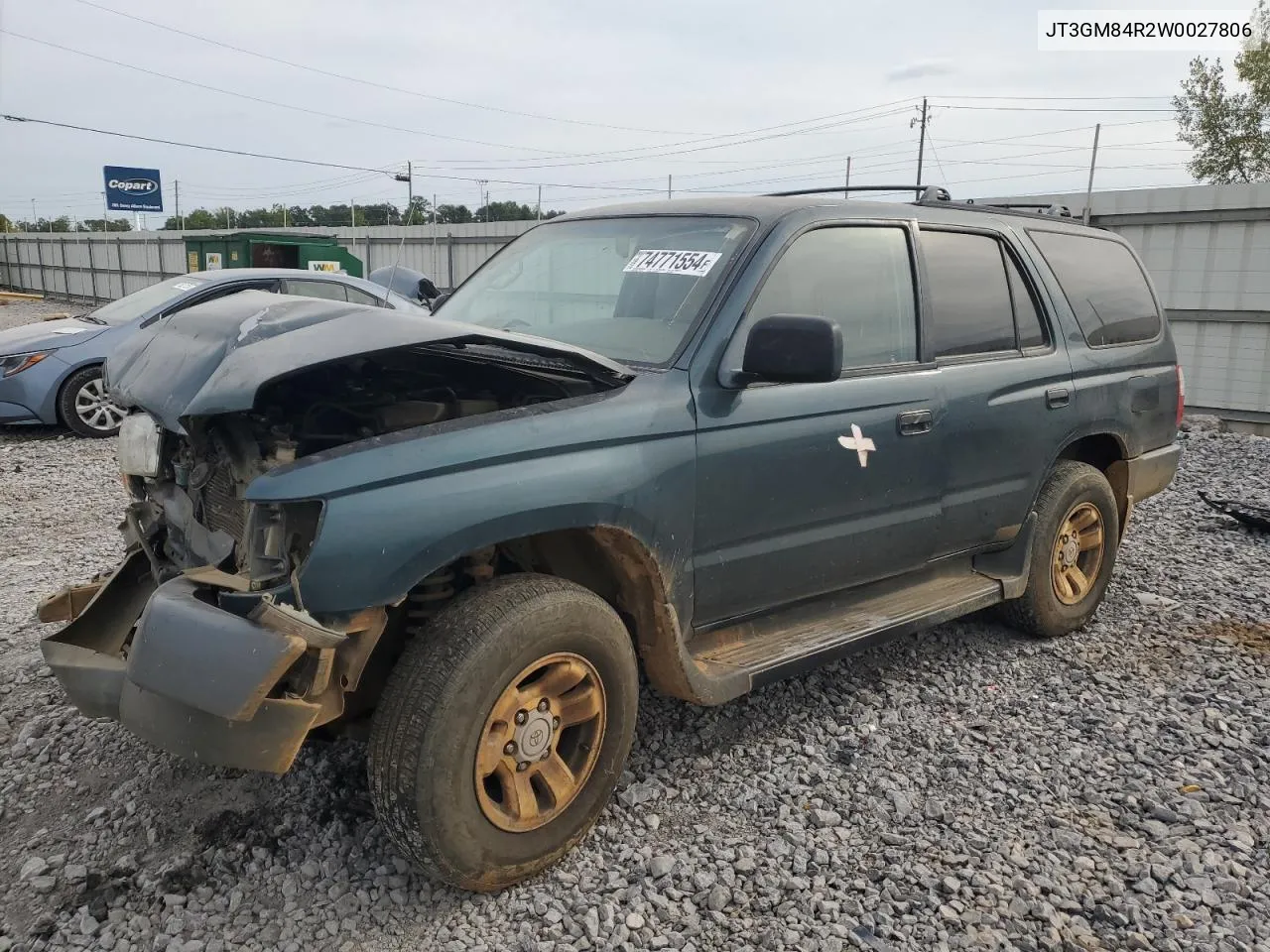 1998 Toyota 4Runner VIN: JT3GM84R2W0027806 Lot: 74771554