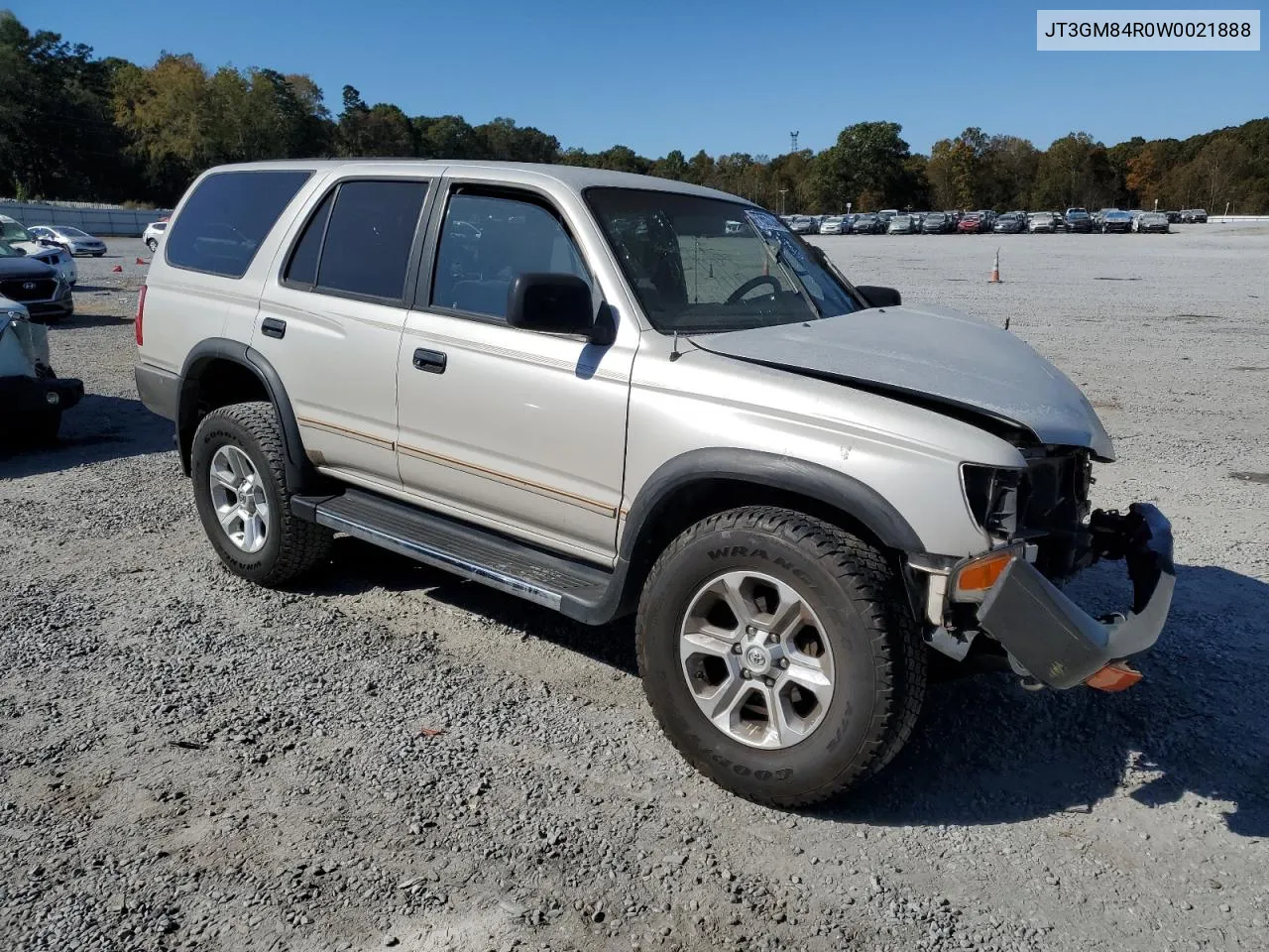 1998 Toyota 4Runner VIN: JT3GM84R0W0021888 Lot: 77657284