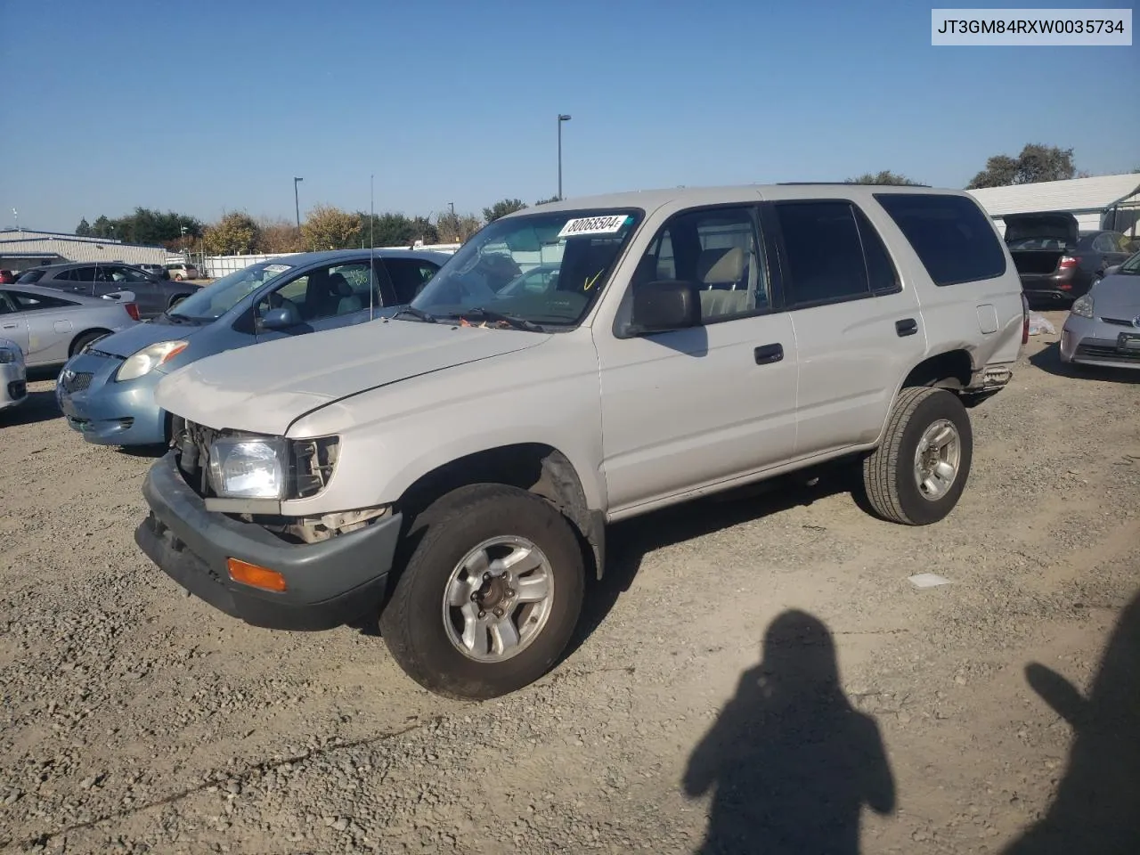 1998 Toyota 4Runner VIN: JT3GM84RXW0035734 Lot: 80068504