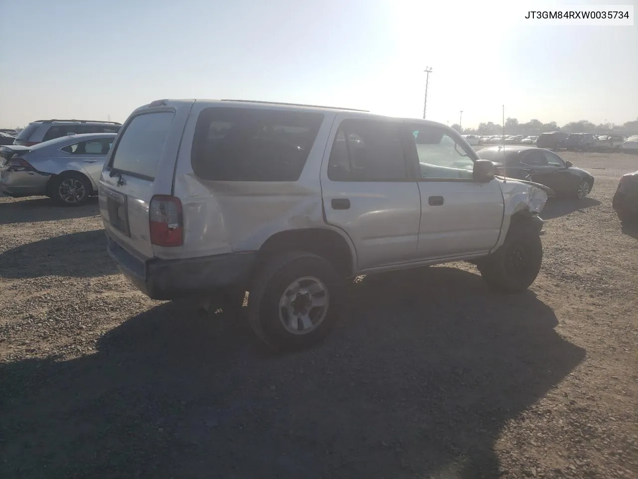 1998 Toyota 4Runner VIN: JT3GM84RXW0035734 Lot: 80068504