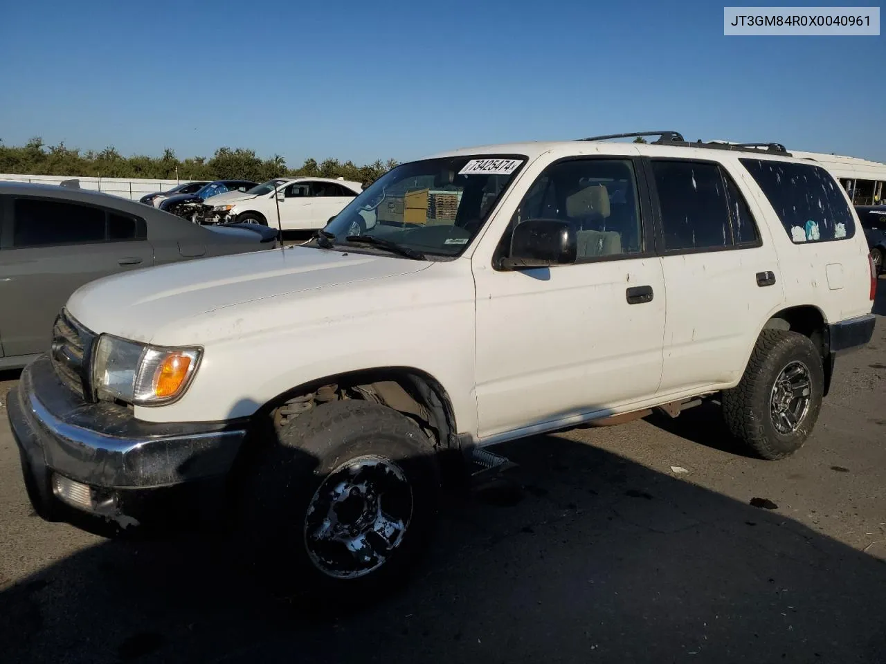 1999 Toyota 4Runner VIN: JT3GM84R0X0040961 Lot: 73425474