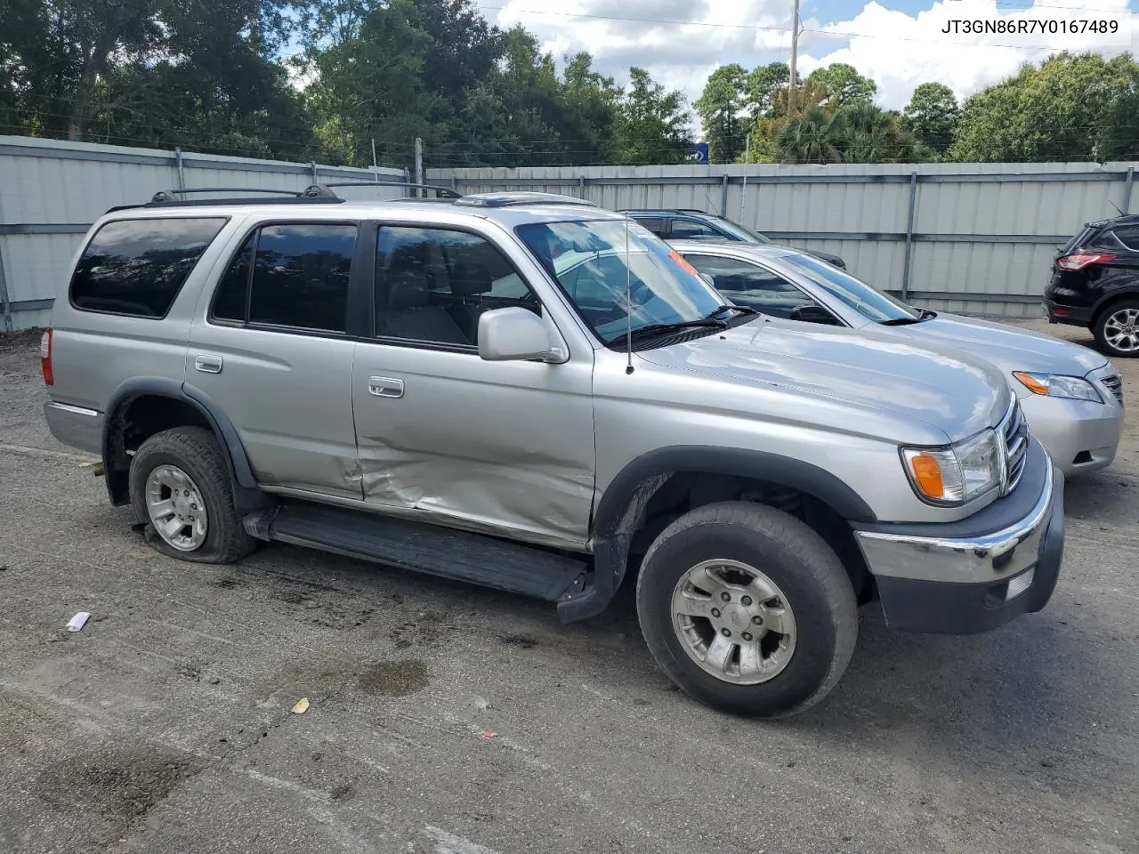 2000 Toyota 4Runner Sr5 VIN: JT3GN86R7Y0167489 Lot: 68925794