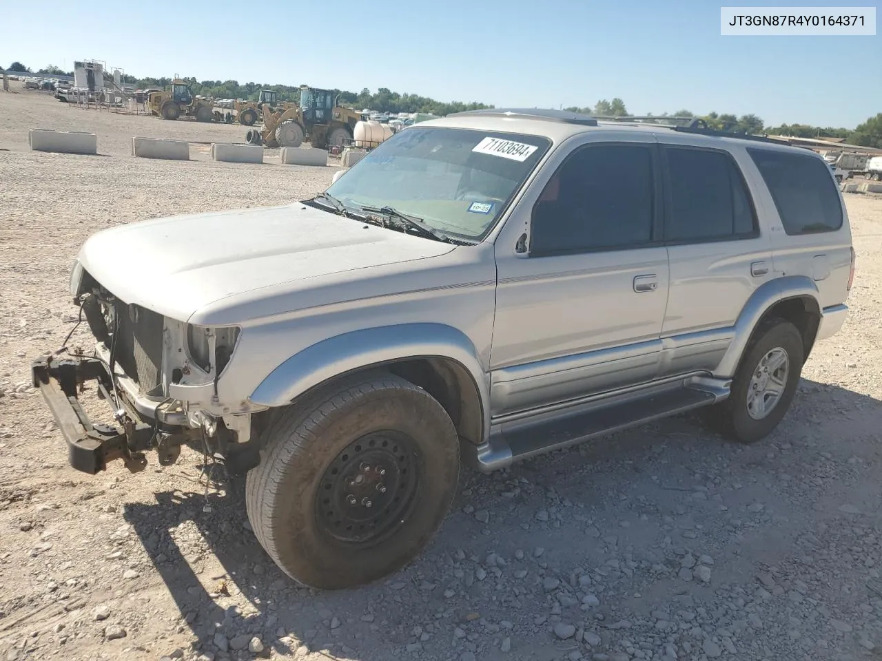 2000 Toyota 4Runner Limited VIN: JT3GN87R4Y0164371 Lot: 71103694