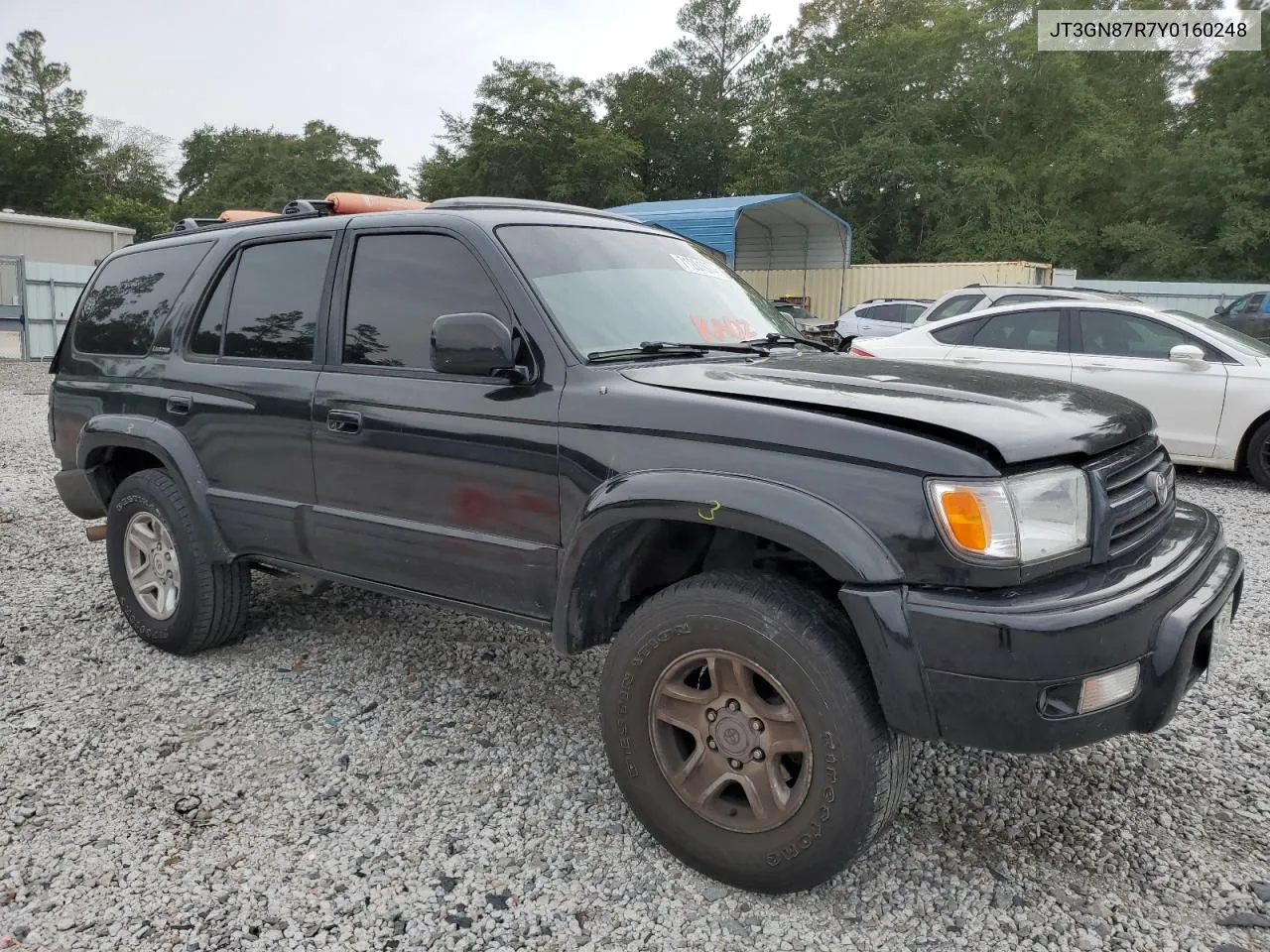 2000 Toyota 4Runner Limited VIN: JT3GN87R7Y0160248 Lot: 71261974