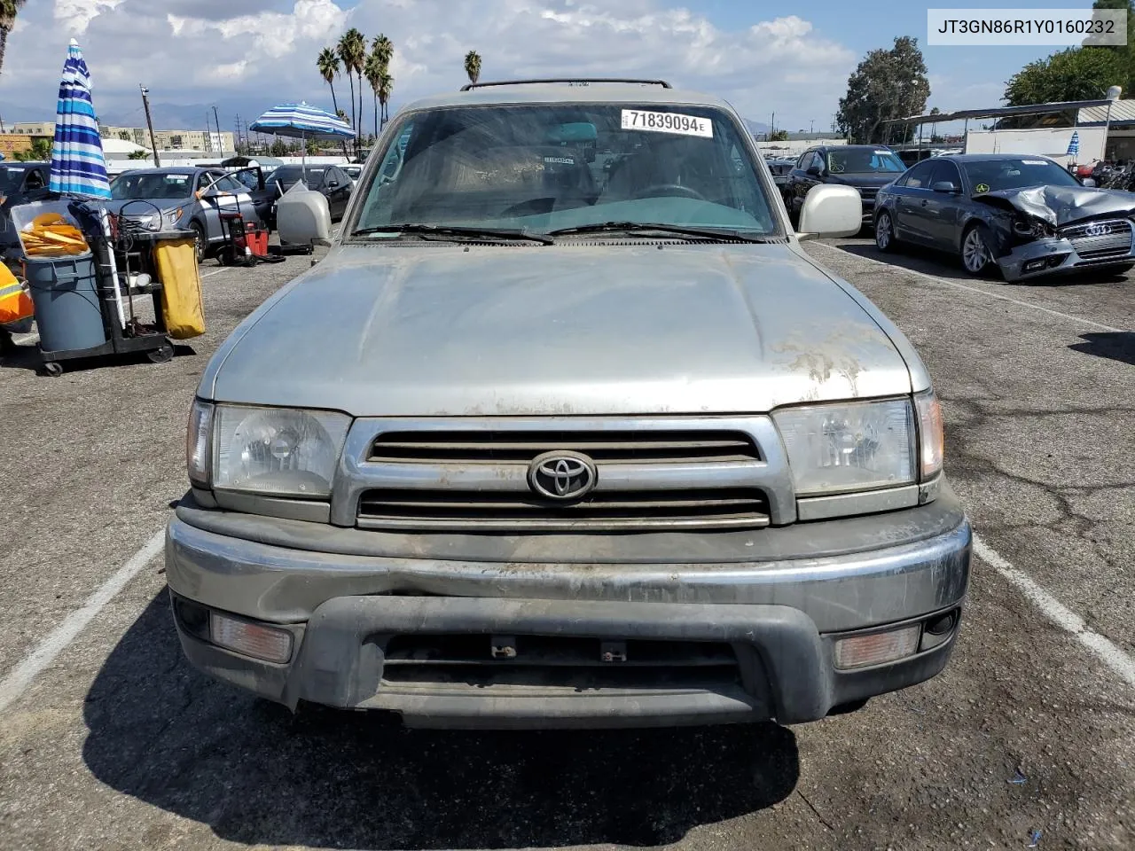 2000 Toyota 4Runner Sr5 VIN: JT3GN86R1Y0160232 Lot: 71839094