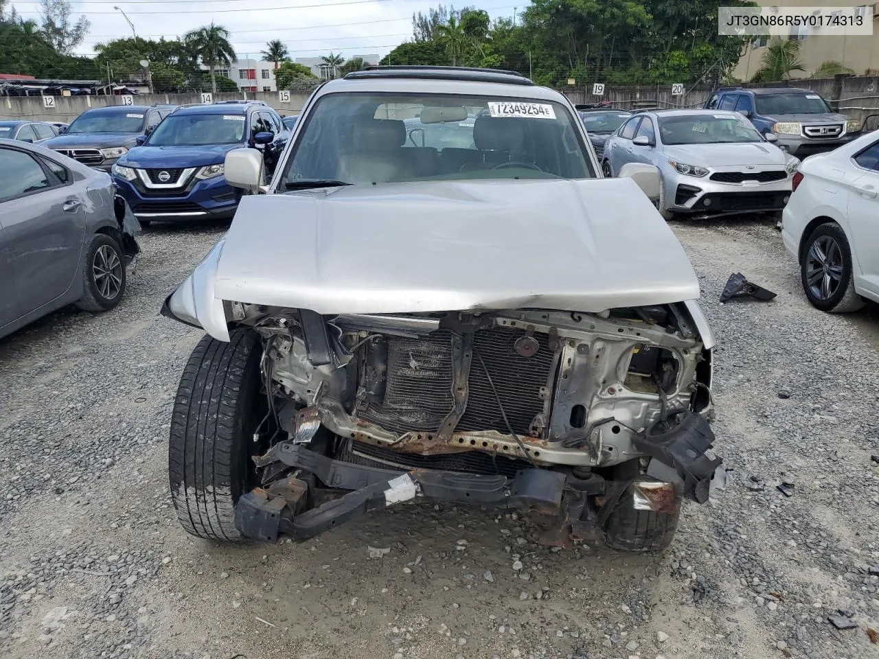 2000 Toyota 4Runner Sr5 VIN: JT3GN86R5Y0174313 Lot: 72349254