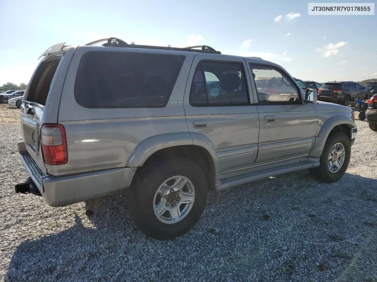 2000 Toyota 4Runner Limited VIN: JT3GN87R7Y0178555 Lot: 72379694