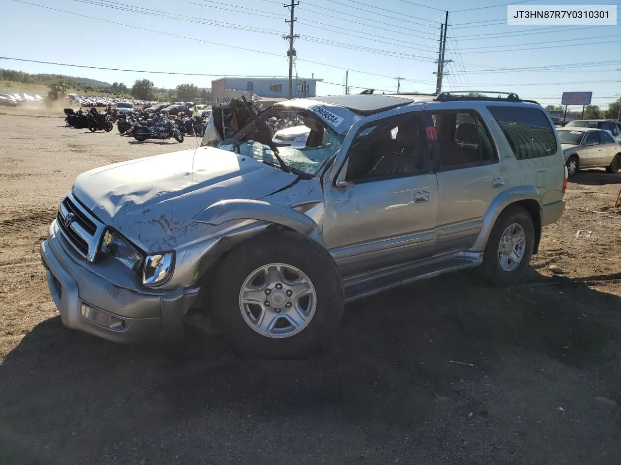 2000 Toyota 4Runner Limited VIN: JT3HN87R7Y0310301 Lot: 72909834