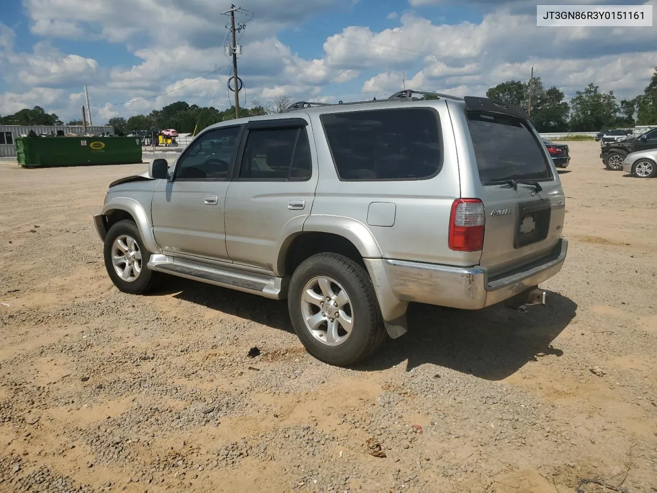 2000 Toyota 4Runner Sr5 VIN: JT3GN86R3Y0151161 Lot: 73509164