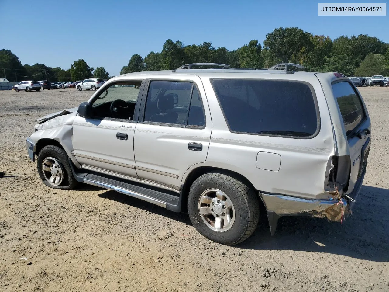 2000 Toyota 4Runner VIN: JT3GM84R6Y0064571 Lot: 74383464