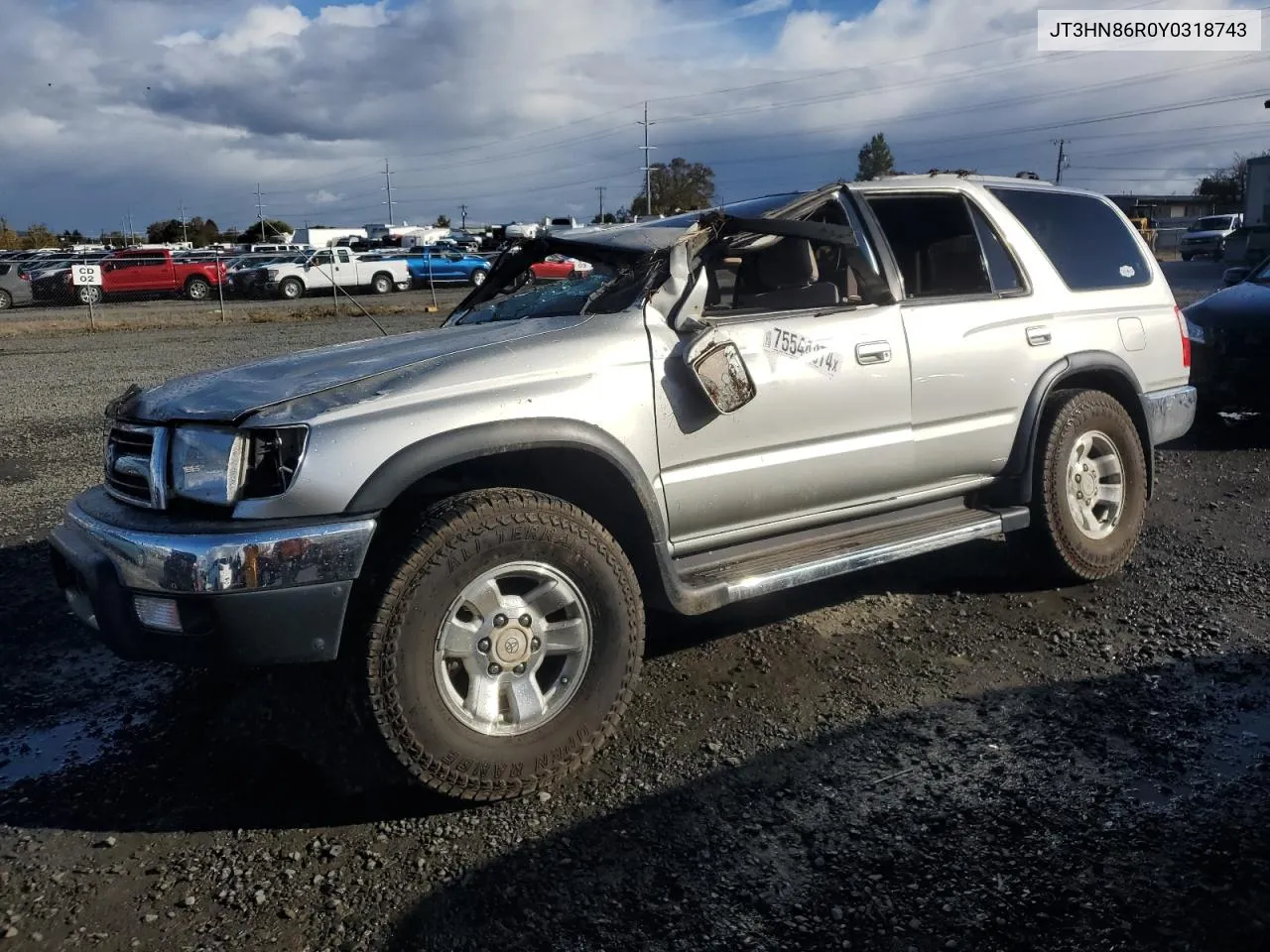 2000 Toyota 4Runner Sr5 VIN: JT3HN86R0Y0318743 Lot: 75544874