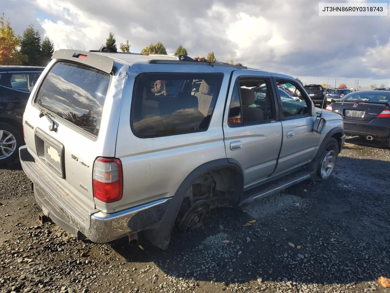 2000 Toyota 4Runner Sr5 VIN: JT3HN86R0Y0318743 Lot: 75544874