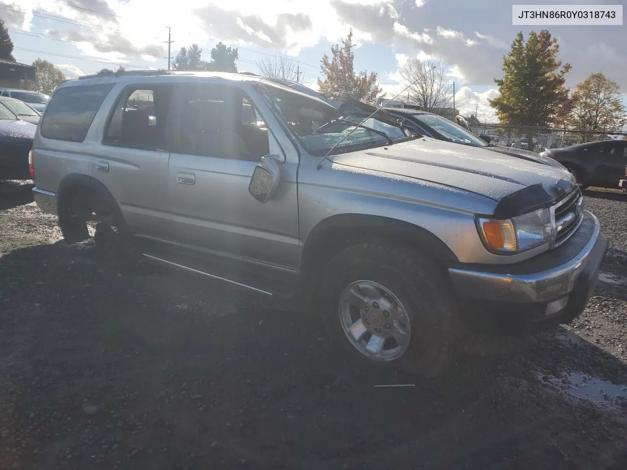 2000 Toyota 4Runner Sr5 VIN: JT3HN86R0Y0318743 Lot: 75544874